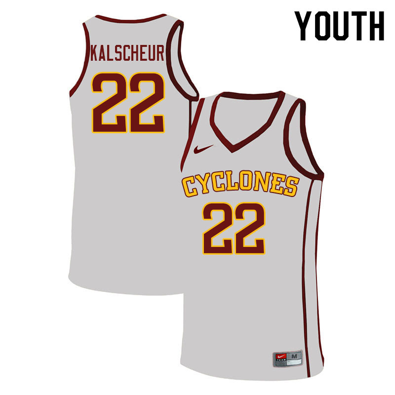 Youth #22 Gabe Kalscheur Iowa State Cyclones College Basketball Jerseys Sale-White - Click Image to Close